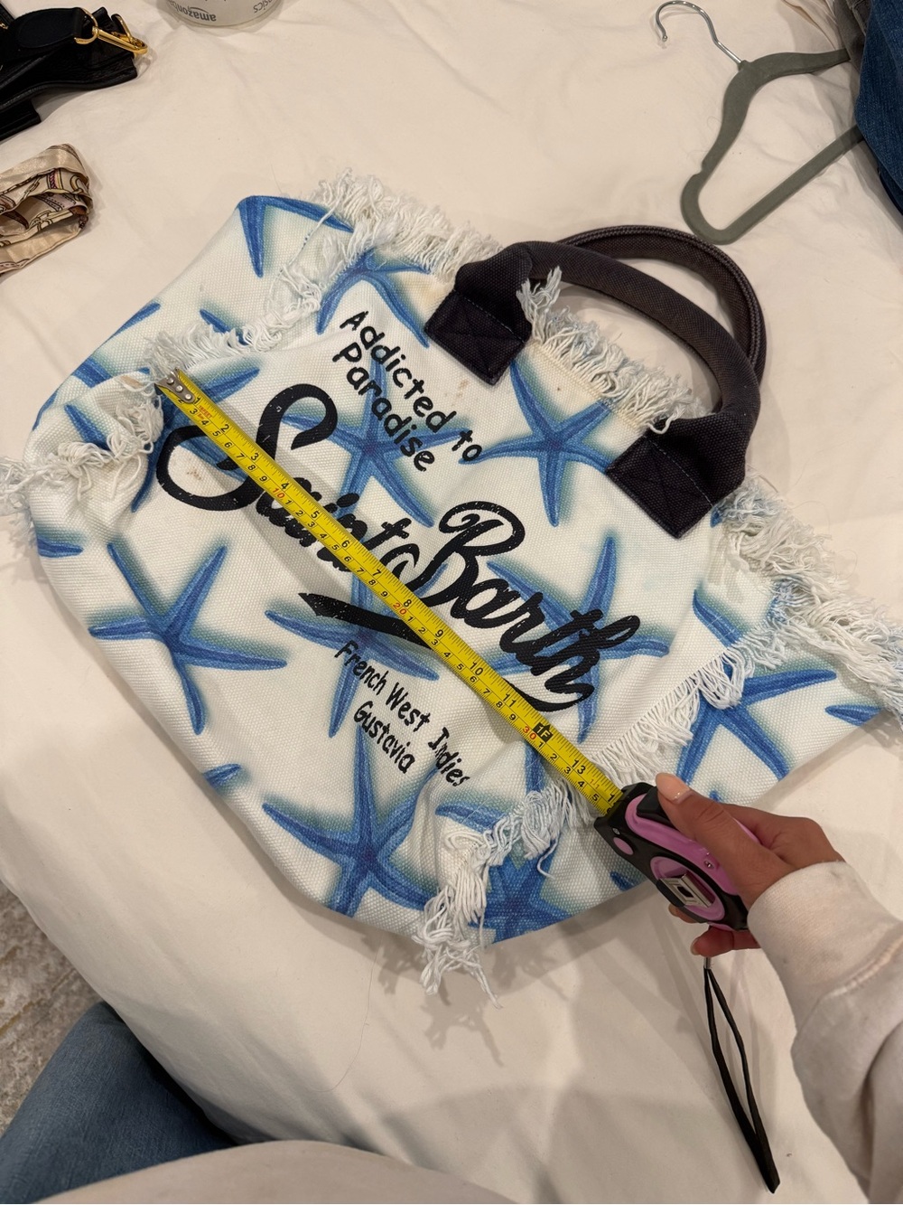 MC2 St Barth Large Striped fringed Beach Bag Used